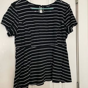 Black Shirt with White Stripes